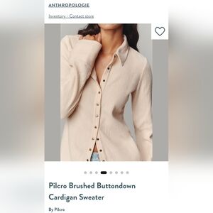 Pilcro Cream Button-Down Cardigan Sweater Size Large